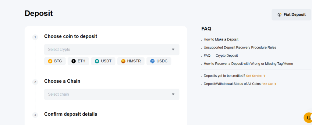 Deposit cryptocurrency in bybit account